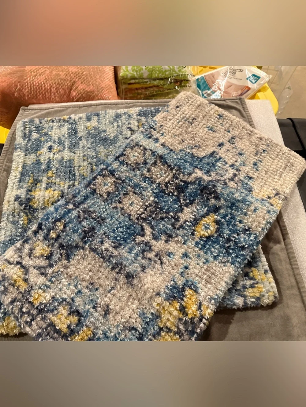 New West Elm Rani Wool Persian-Style Rug Pillow Cover, Blue Multi, 20”